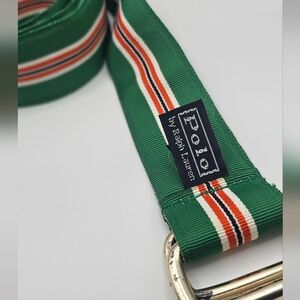 Polo Ralph Lauren Belt | Polo Cloth Belt | Vintage | Green | Stripe | 38" |